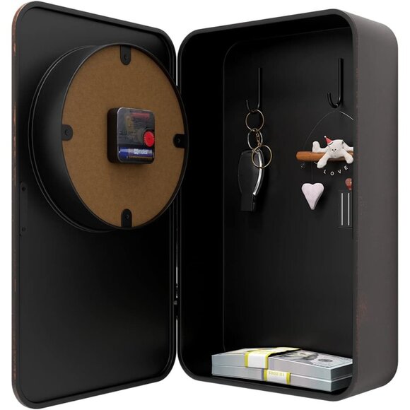 Retro Old Telephone Battery Operated Quartz Metal Wall Vintage Decor Clocks - Picture 4 of 8